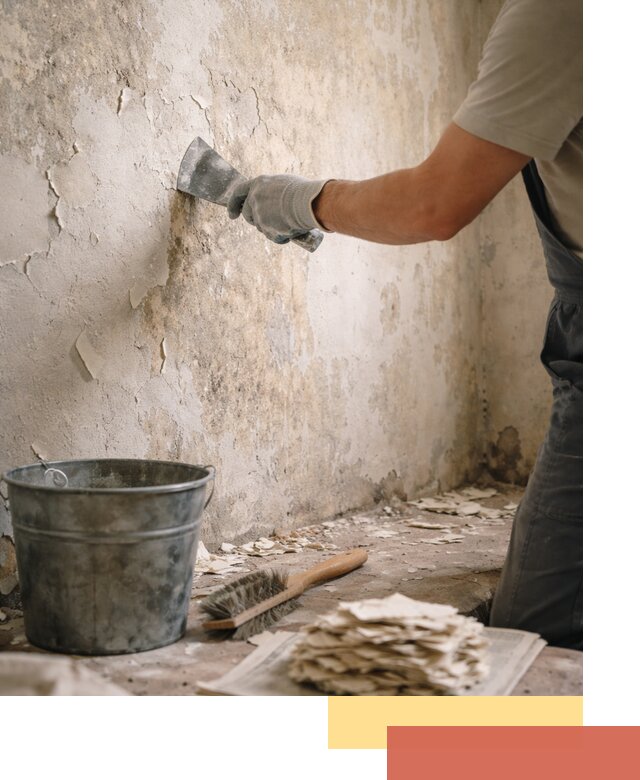 Удаление старой краски со стен в Кургане качественно и быстро