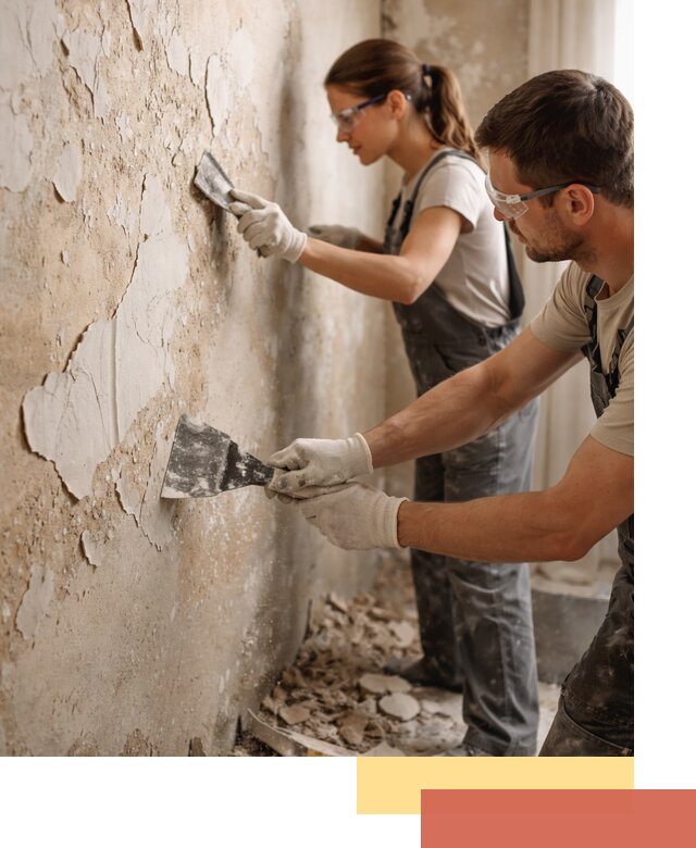 Снятие старой шпаклевки и подготовка поверхностей в Кургане