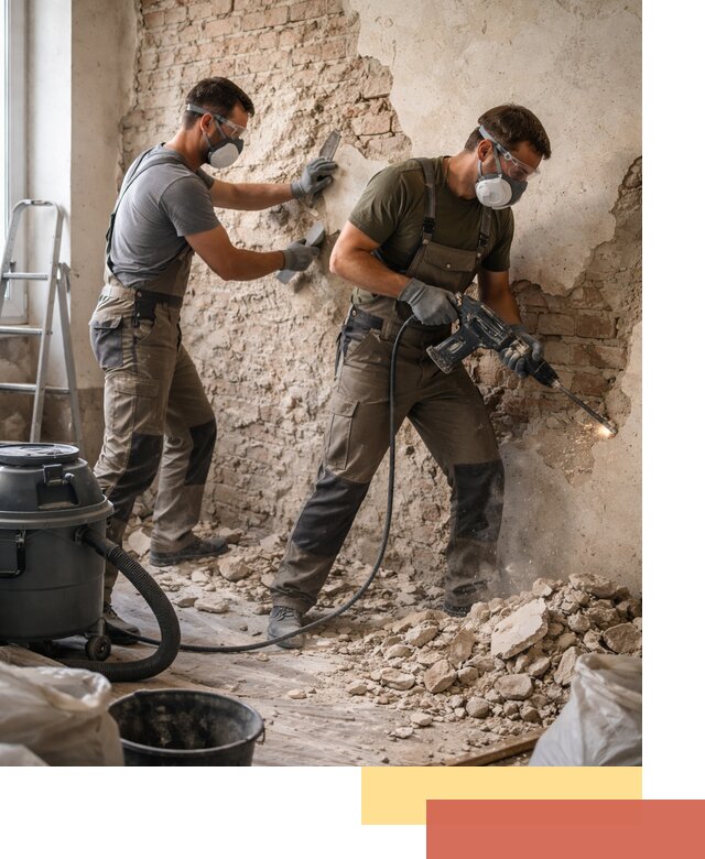 Демонтаж штукатурки со стен в Кургане быстро и аккуратно