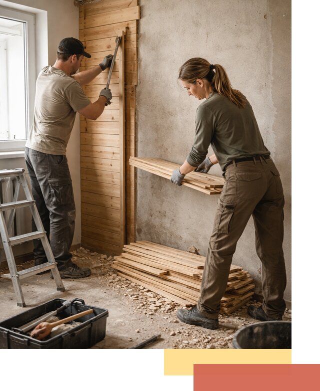 Демонтаж вагонки со стен в Кургане — профессиональный демонтаж