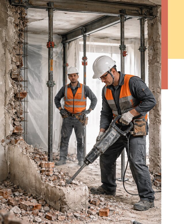 Снос несущих стен в Кургане от 10567 руб. — демонтаж несущей стены под ключ | ОТДЕЛОЧНИК-Крг