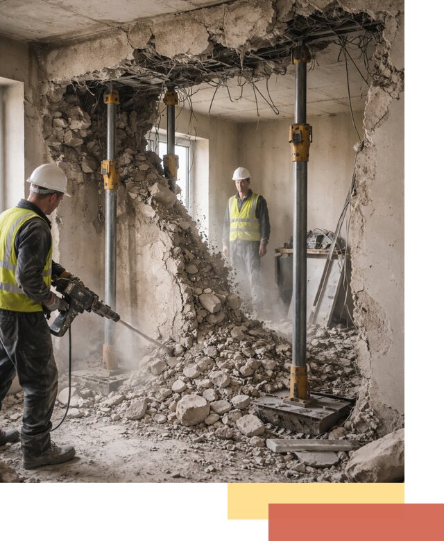 Снос несущих стен в Кургане с гарантией безопасности и качества