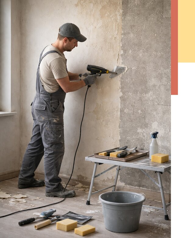 Очистка стен от клея в Кургане от 1907 руб. — снятие и удаление клея со стен | ОТДЕЛОЧНИК-Крг