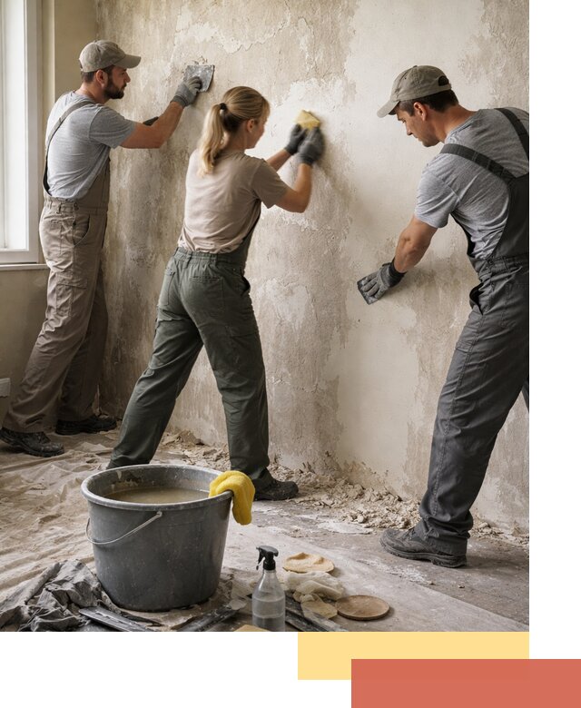 Очистка стен от клея и грунтовки в Кургане качественно и быстро