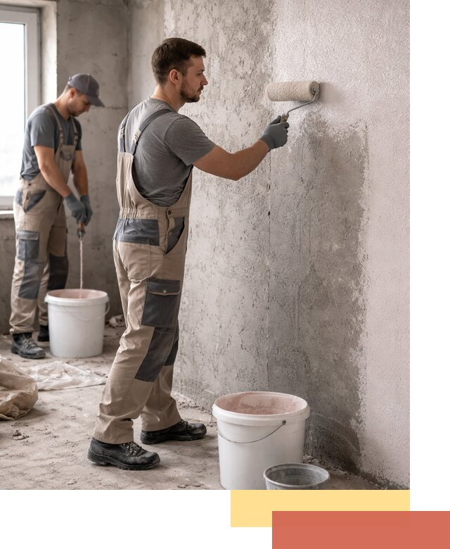 Нанесение бетоноконтакта на стены в Кургане для последующей отделки