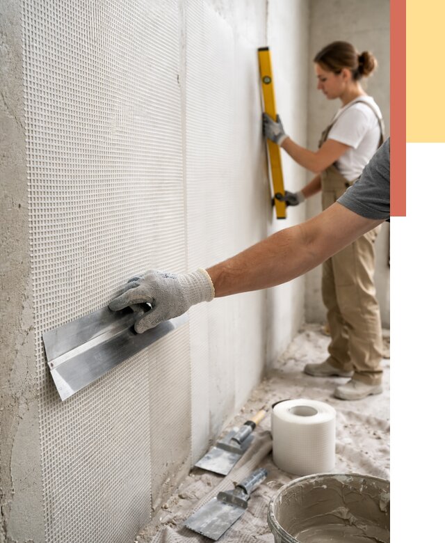 Армирование стен стеклосеткой в Кургане от 3299 руб. под ключ | ОТДЕЛОЧНИК-Крг