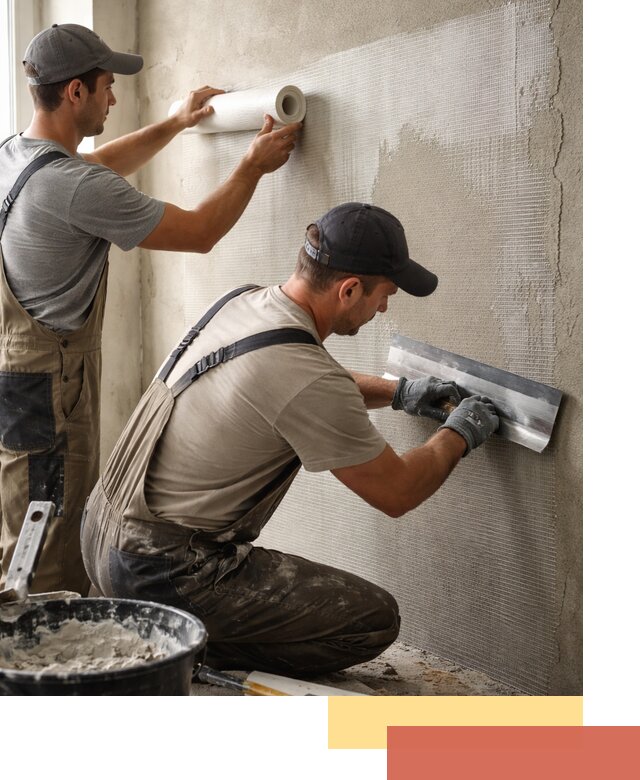 Армирование стен стеклосеткой в Кургане для прочной отделки