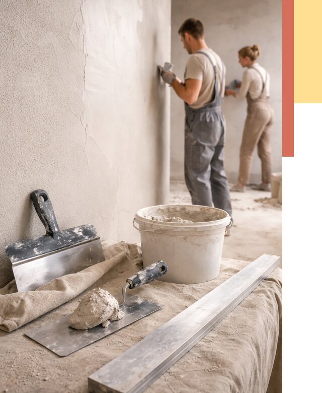 Штукатурка стен гипсовая в Кургане от 4639 руб/м2 — быстро и недорого | ОТДЕЛОЧНИК-Крг