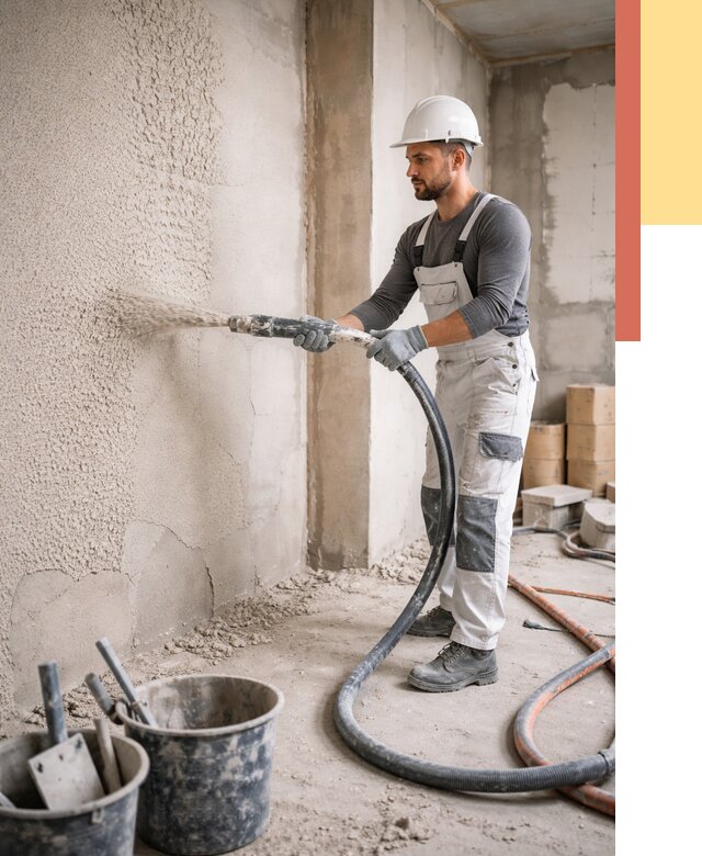 Машинная штукатурка стен в Кургане под ключ от 6701 руб./м2 | ОТДЕЛОЧНИК-Крг