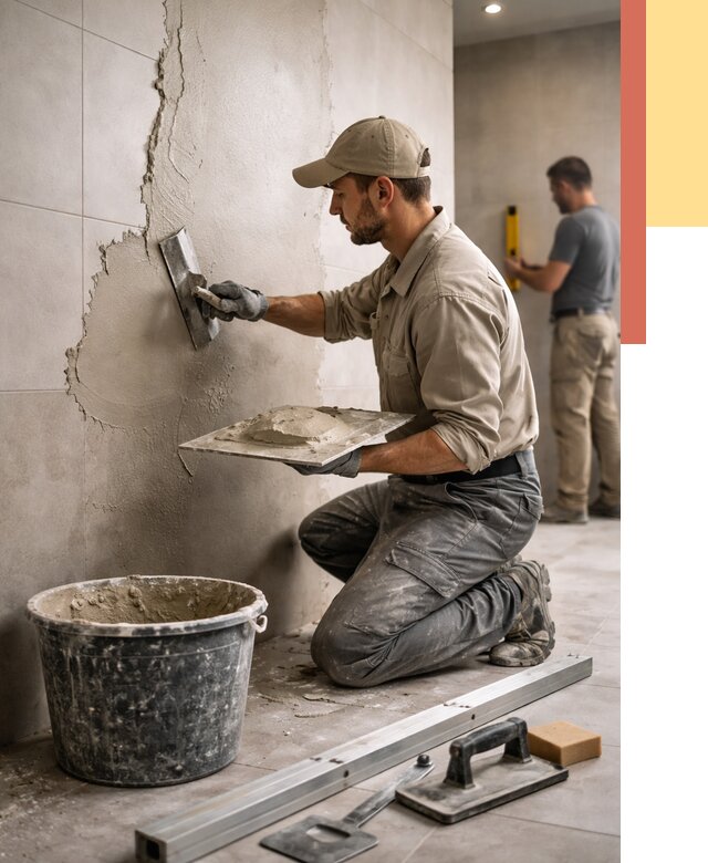 Штукатурка стен в ванной в Кургане от 4639 руб./м² — выравнивание под ключ | ОТДЕЛОЧНИК-Крг