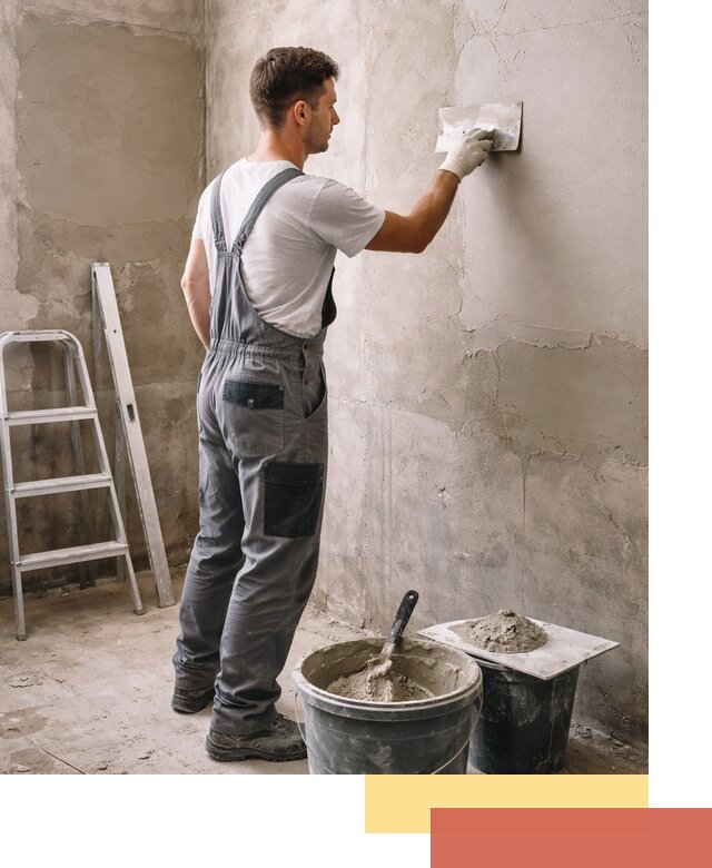 Штукатурка стен в ванной под ключ в Кургане