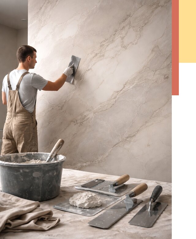 Декоративная штукатурка под мрамор в Кургане от 2887 руб./м² — быстро и недорого | ОТДЕЛОЧНИК-Крг