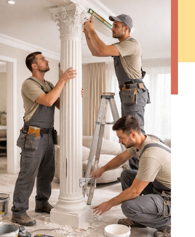 Установка декоративных колонн в Кургане от 12371 руб. под ключ | ОТДЕЛОЧНИК-Крг