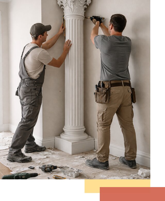 Установка декоративных колонн в Кургане под ключ