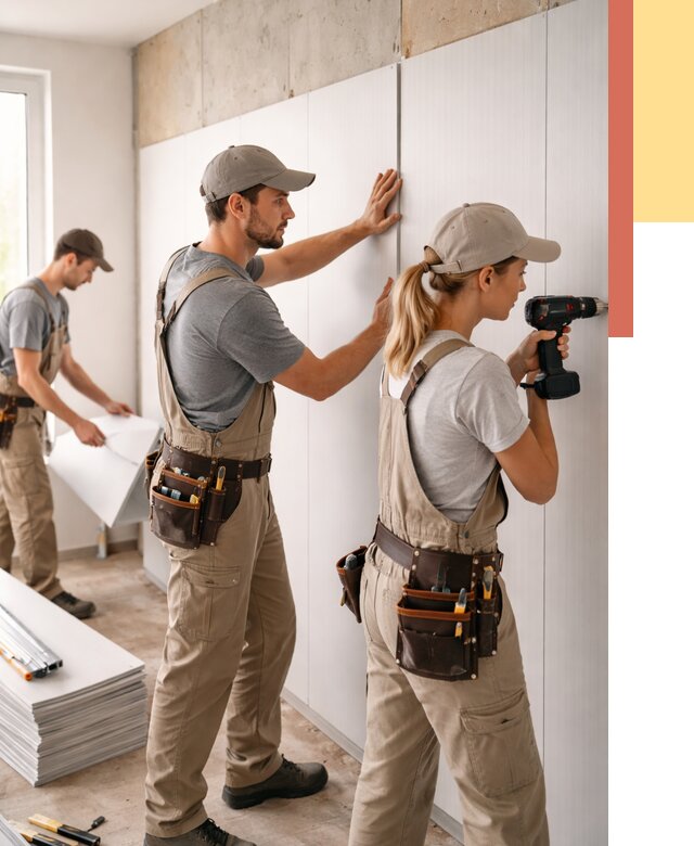 Монтаж ПВХ панелей на стены в Кургане от 464 руб/м2 — быстро и недорого | ОТДЕЛОЧНИК-Крг