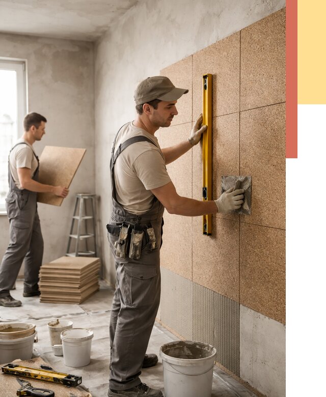 Монтаж пробковых панелей на стены в Кургане от 3608 руб. — ОТДЕЛОЧНИК-Крг