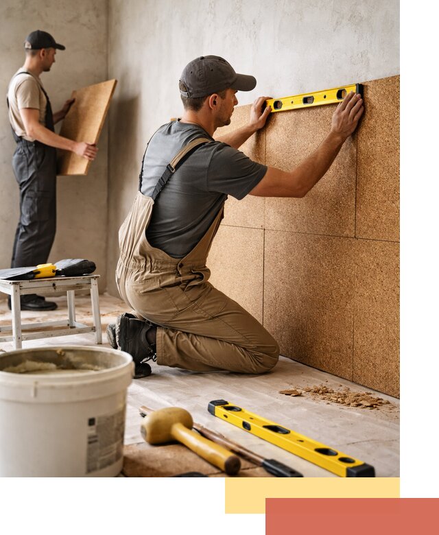 Монтаж пробковых панелей на стены в Кургане быстро и качественно