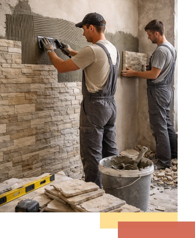 Монтаж искусственного камня в Кургане — облицовка стен и фасадов