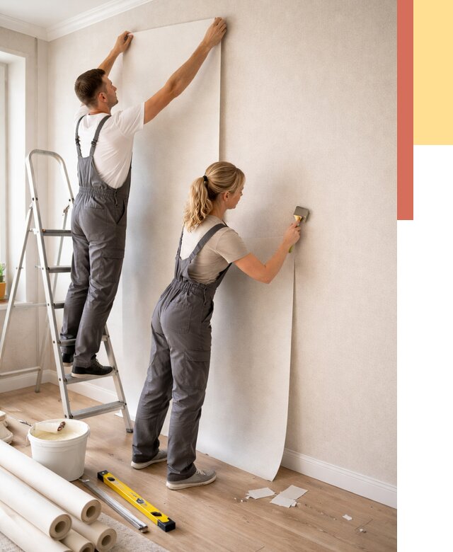 Поклейка флизелиновых обоев в Кургане от 6185 руб. | Быстро и недорого — ОТДЕЛОЧНИК-Крг