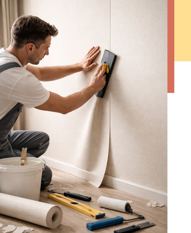 Поклейка виниловых обоев в Кургане от 4639 руб. | Быстро и недорого — ОТДЕЛОЧНИК-Крг