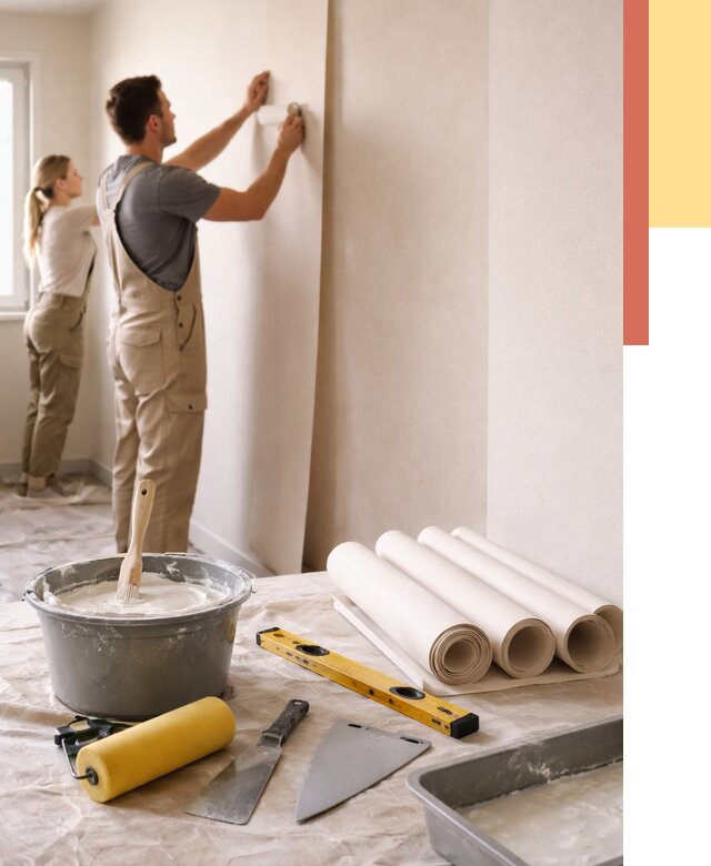 Поклейка бумажных обоев в Кургане от 5670 руб./м2 — быстро и недорого | ОТДЕЛОЧНИК-Крг