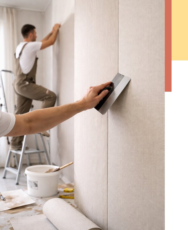 Поклейка текстильных обоев в Кургане от 4639 руб. под ключ | ОТДЕЛОЧНИК-Крг