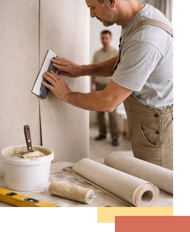 Поклейка текстильных обоев в Кургане профессионально и аккуратно