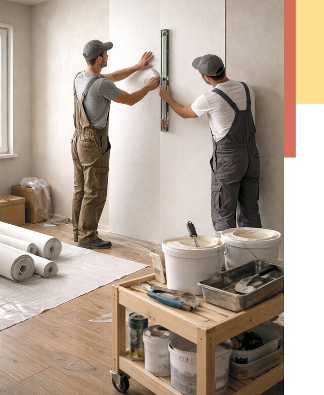 Поклейка стеклообоев в Кургане от 6701 руб. за м2 — быстро и недорого | ОТДЕЛОЧНИК-Крг