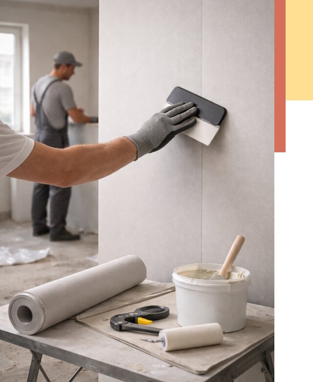 Поклейка обоев под покраску в Кургане от 3608 руб. за м2 | ОТДЕЛОЧНИК-Крг