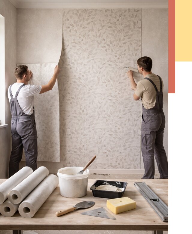 Поклейка обоев с подбором рисунка в Кургане от 3608 руб. | ОТДЕЛОЧНИК-Крг - быстро и недорого