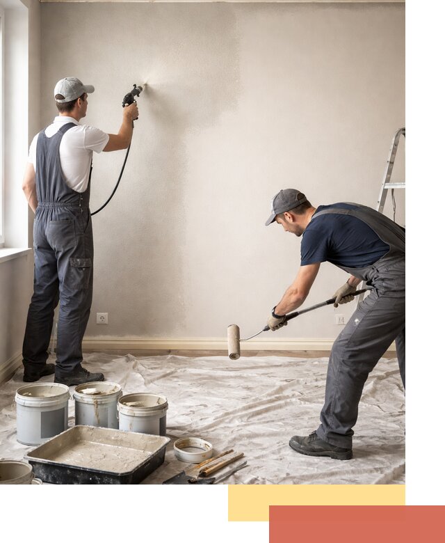 Покраска стен моющейся краской и защита поверхностей в Кургане