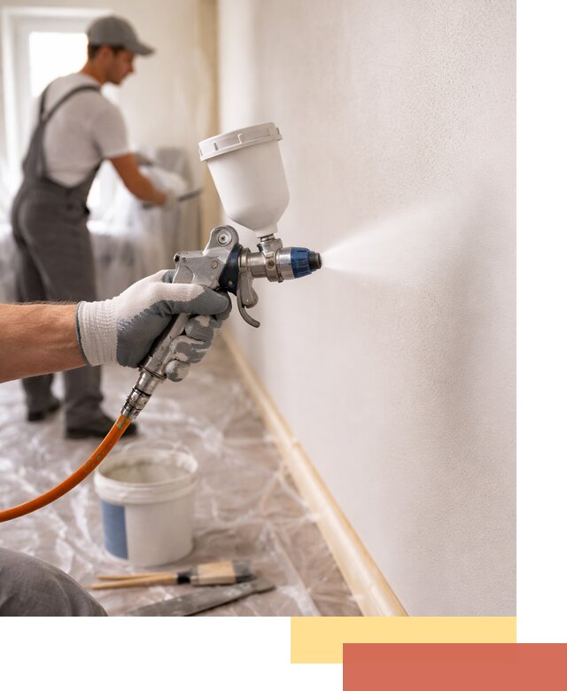 Покраска стен краскопультом в Кургане быстро и качественно