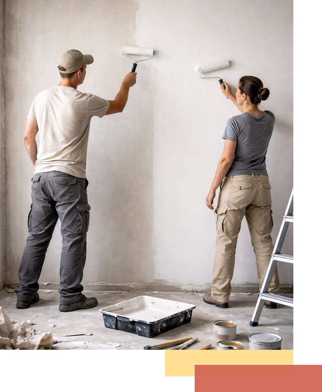 Окраска стен по стеклохолсту в Кургане качественно и долговечно