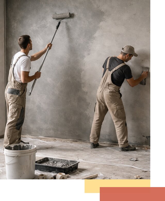 Покраска стен под бетон в Кургане профессионально и недорого