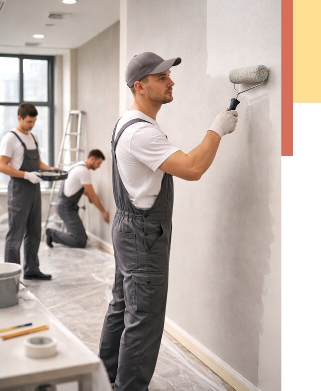 Покраска стен в офисе в Кургане от 8763 руб. — быстро и недорого | ОТДЕЛОЧНИК-Крг