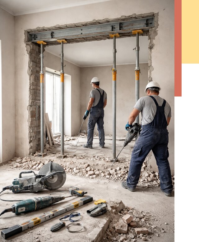 Прорезка проема в стене в Кургане от 4639 руб. — быстро и недорого | ОТДЕЛОЧНИК-Крг