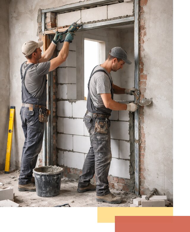 Закладка дверного проема под ключ в Кургане: демонтаж, монтаж, отделка