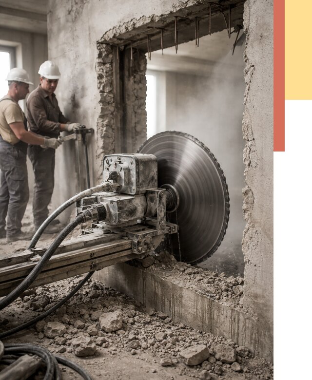 Алмазная резка проемов в Кургане от 4639 руб. быстро и недорого | ОТДЕЛОЧНИК-Крг