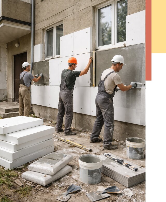 Утепление стен пенопластом в Кургане от 1804 руб. — недорого и под ключ | ОТДЕЛОЧНИК-Крг