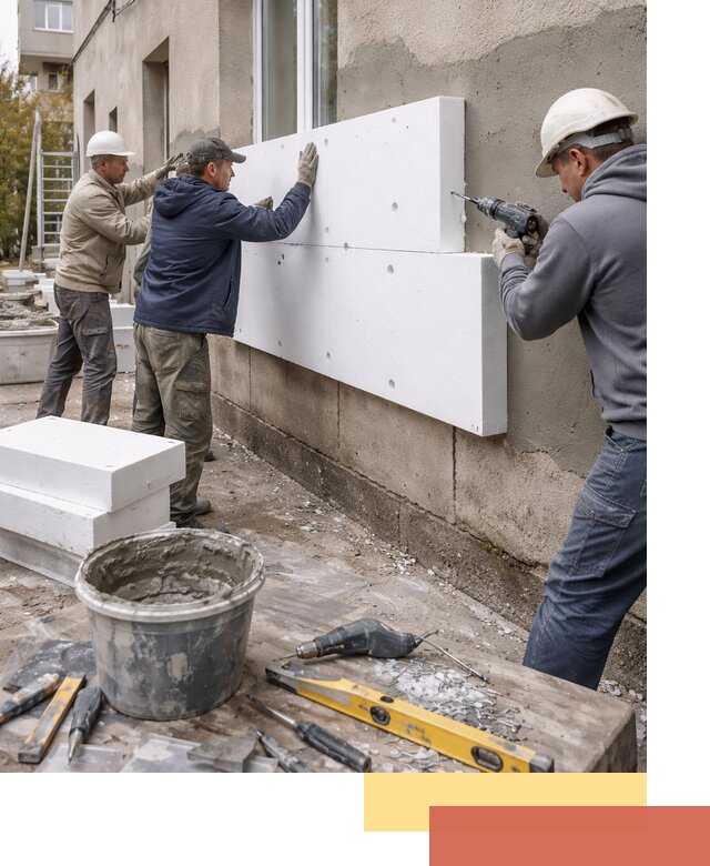 Утепление наружных стен пенопластом в Кургане