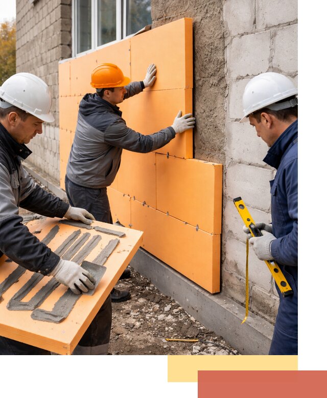 Утепление фасада пеноплексом под ключ в Кургане