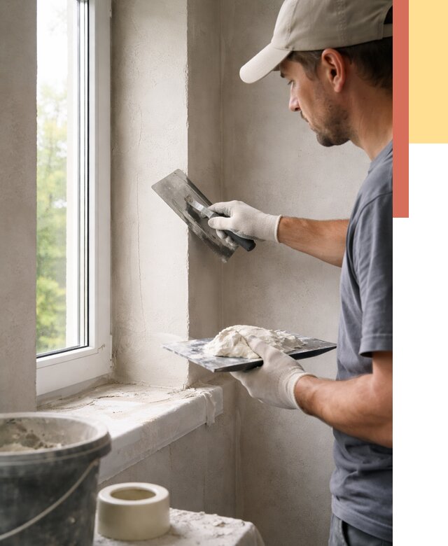 Штукатурка откосов в Кургане от 4639 руб/м² — услуги и выравнивание под ключ | ОТДЕЛОЧНИК-Крг