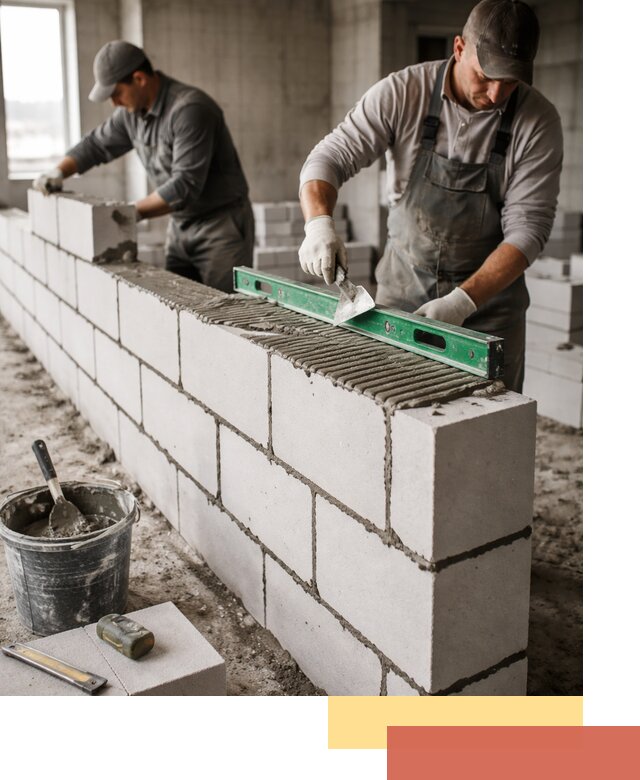 Кладка перегородок из газобетона в Кургане быстро и качественно