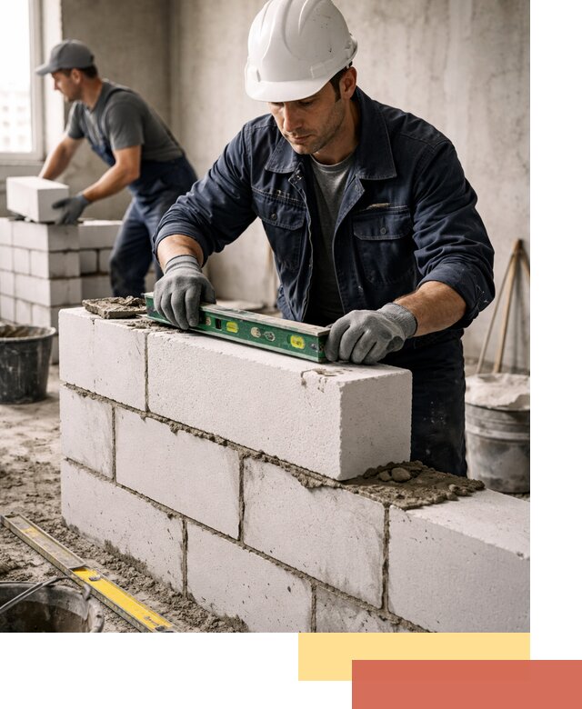 Кладка перегородок из пеноблока под ключ в Кургане