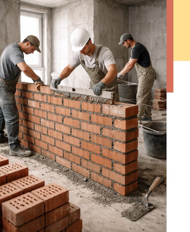 Кладка перегородок из кирпича в Кургане от 3608 руб. за м² | ОТДЕЛОЧНИК-Крг