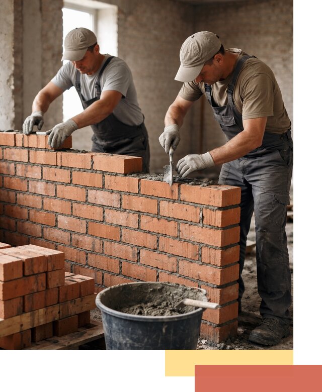 Кладка кирпичных перегородок под ключ в Кургане