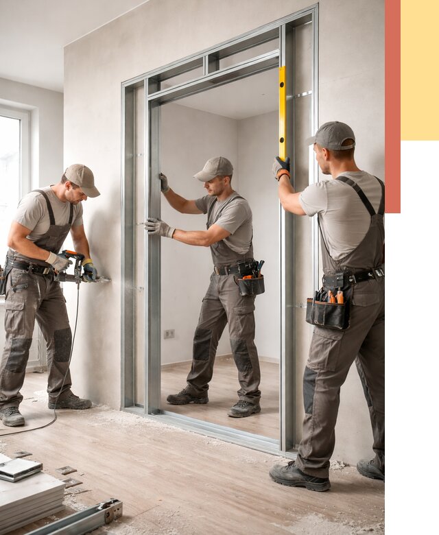 Устройство дверного проема в перегородке в Кургане от 4639 руб. под ключ | ОТДЕЛОЧНИК-Крг