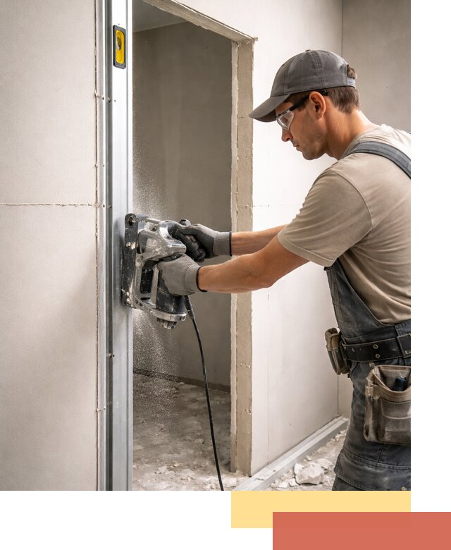 Устройство дверного проема в перегородке в Кургане