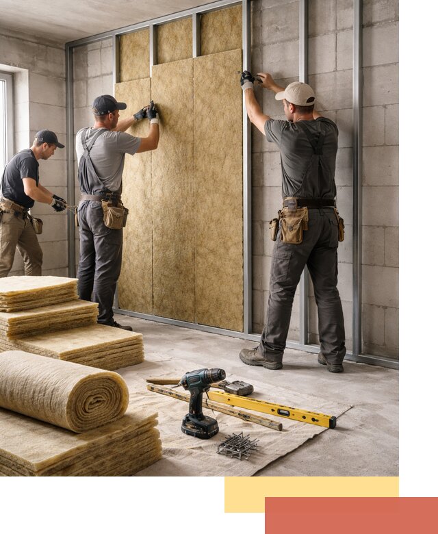 Шумоизоляция перегородок из блоков в Кургане — монтаж и защита шумоизоляцией