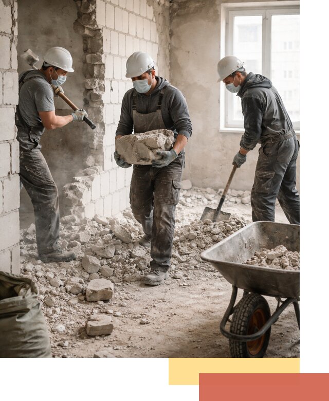 Демонтаж блочных перегородок в Кургане быстро и аккуратно